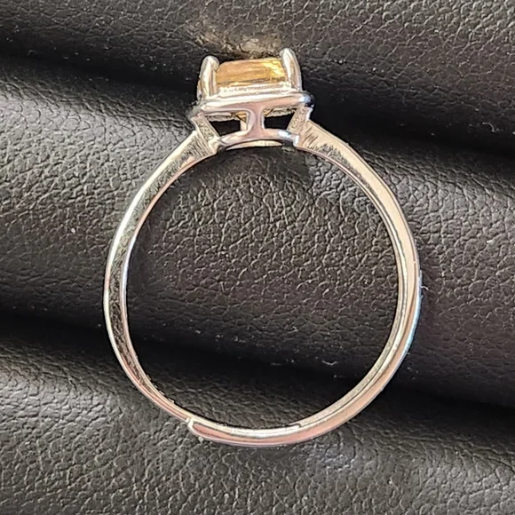 Natural Citrine 925 Sterling Silver Adjustable Ring - Picture 4 of 7